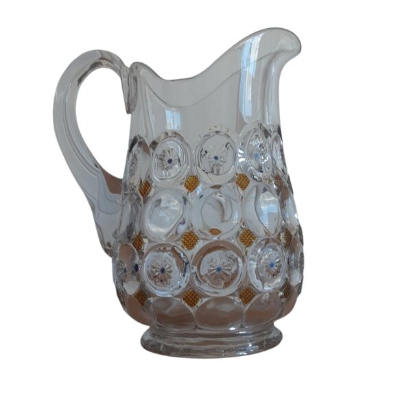EAPG Other - EAPG c1896 Flint "Imperial" Design Thumbprint Moon & Star Glass Water Pitcher...